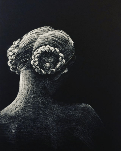 This series is called “Women in Obscurity” because a lot of women are not given the attention and respect they deserve. The drawings show how undererstimated and almost invisible a lot of women nowadays still are, their help and services taken for granted, their love and talent not appreciated the way it absolutely should be.