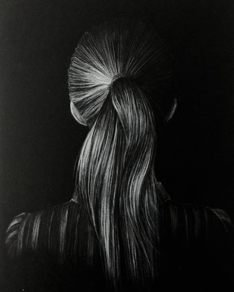 This series is called “Women in Obscurity” because a lot of women are not given the attention and respect they deserve. The drawings show how undererstimated and almost invisible a lot of women nowadays still are, their help and services taken for granted, their love and talent not appreciated the way it absolutely should be.